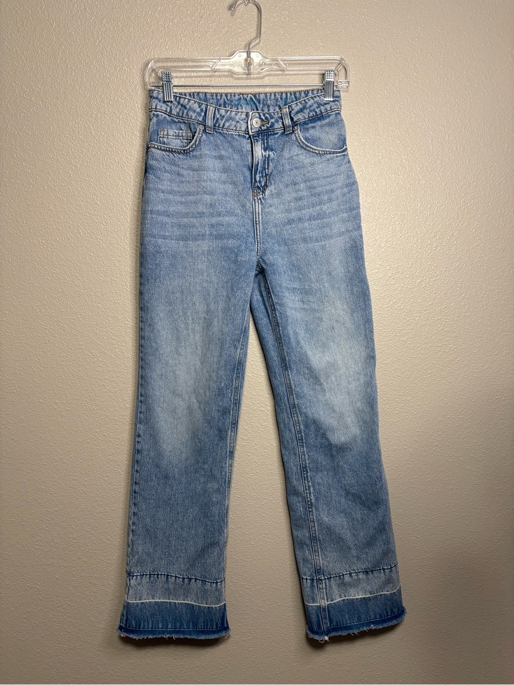 Thereabouts Girls High Rise Wide Leg Jeans – Light Vintage Wash – Size 14